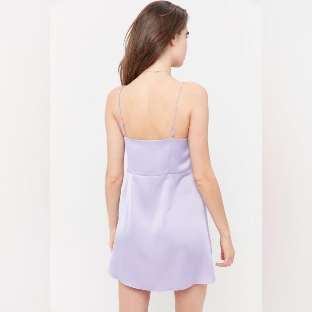 Urban Outfitters Lilac Padova Satin Button Front Mini Slip Dress size Large NWT - Picture 3 of 14